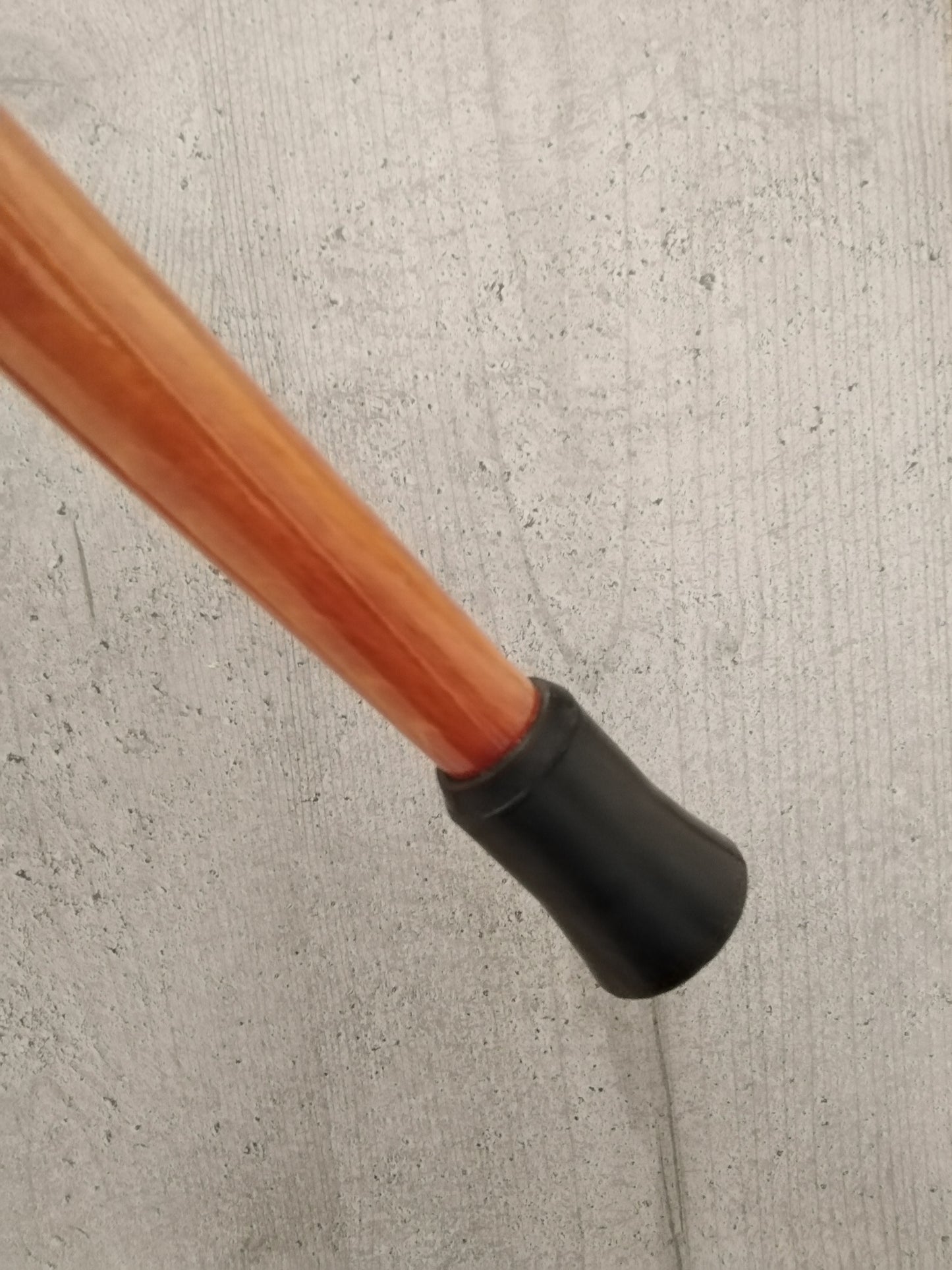 Carved wooden flower cane with poppies