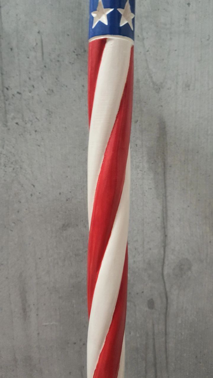 Carved wooden walking cane Eagle United States