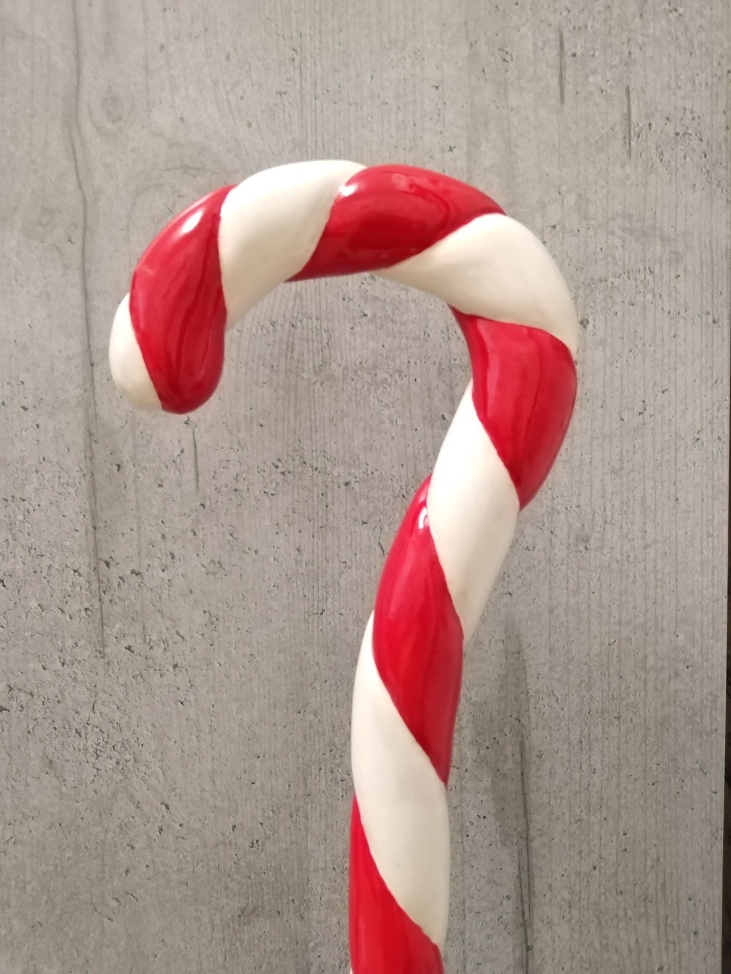 Carved wooden Christmas cane lollipop