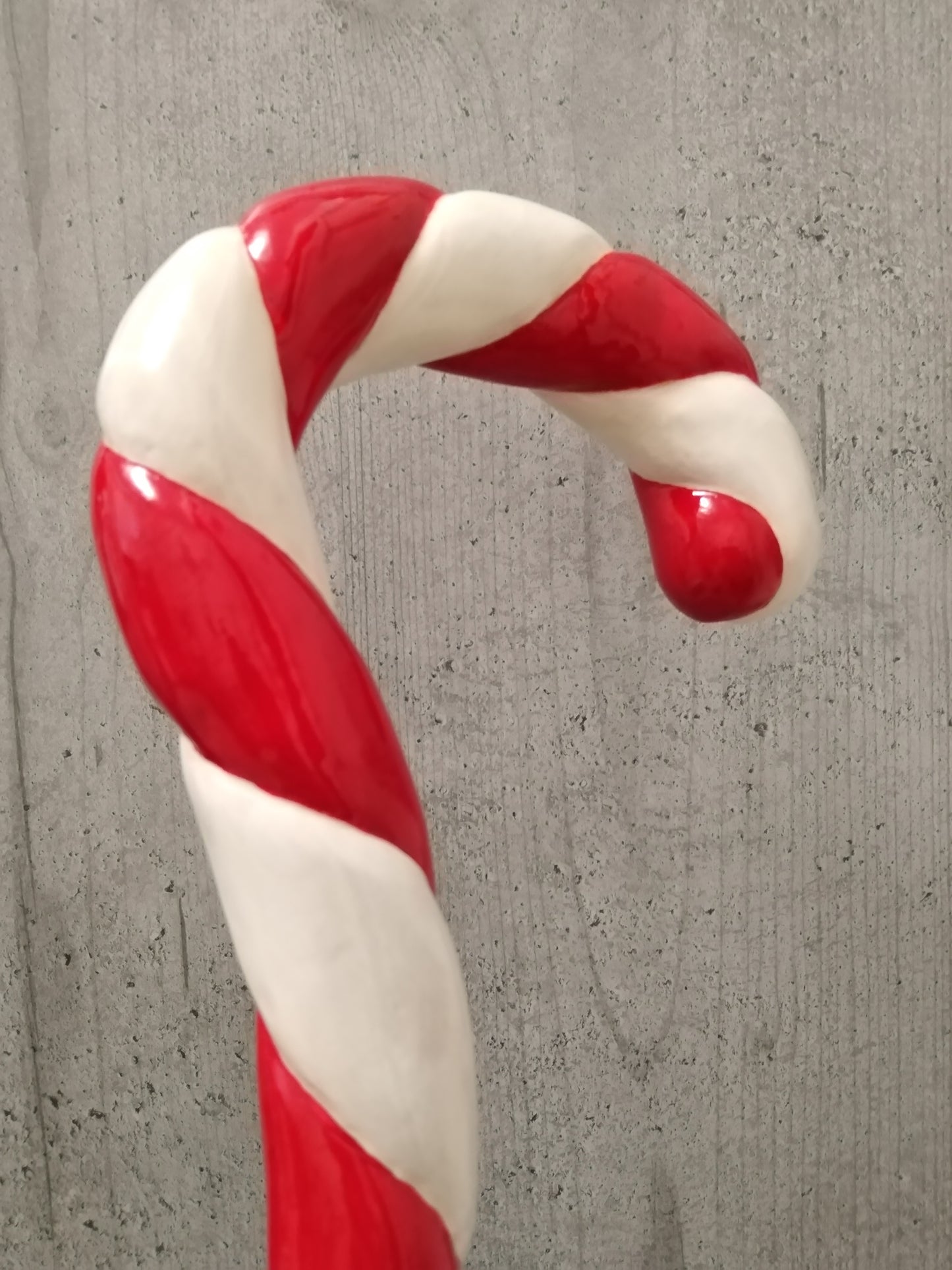 Carved wooden Christmas cane lollipop