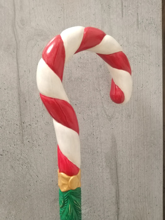 Carved wooden Christmas cane