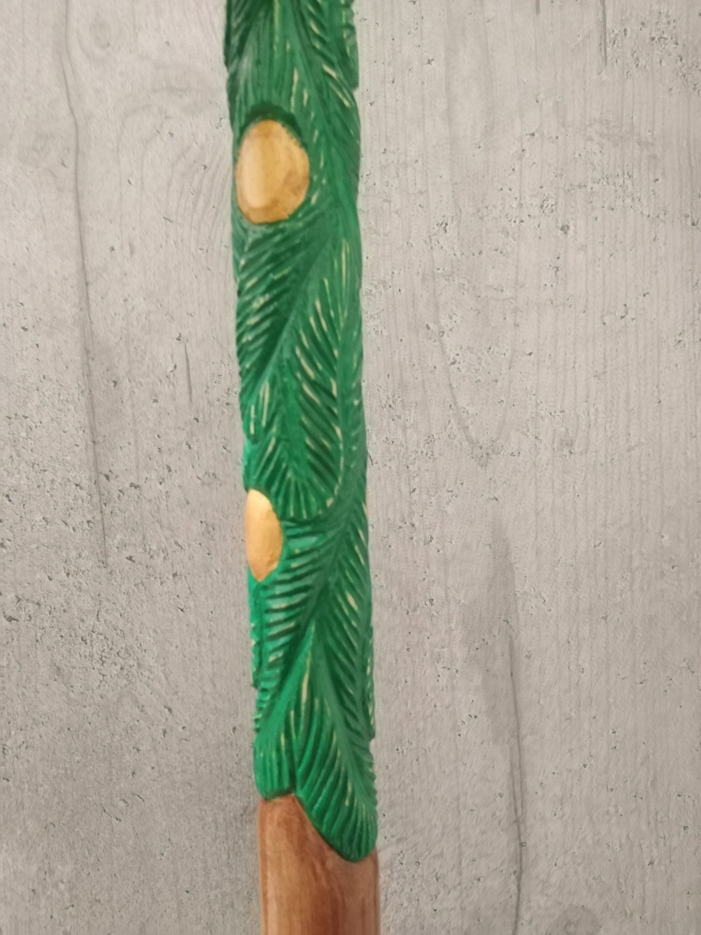 Carved wooden Christmas cane