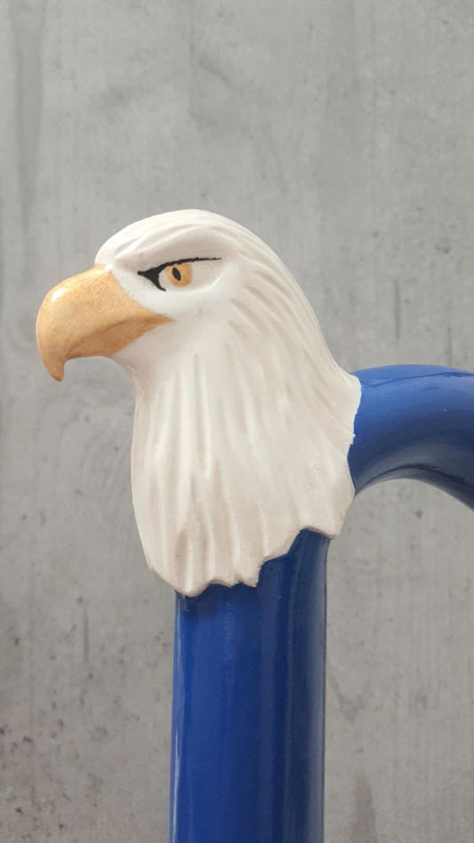 Carved wooden walking cane Eagle United States